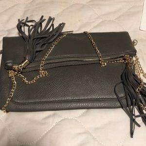 A grey purse